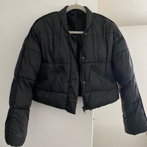 ZARA MINI BLACK BOMBER PUFFER JACKET